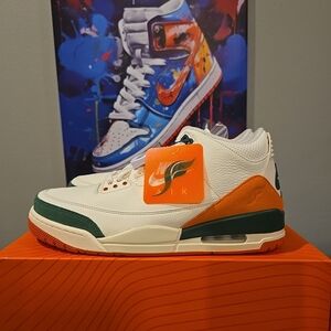 Nike Air Jordan 3 SoleFly University Of Miami Hurricanes